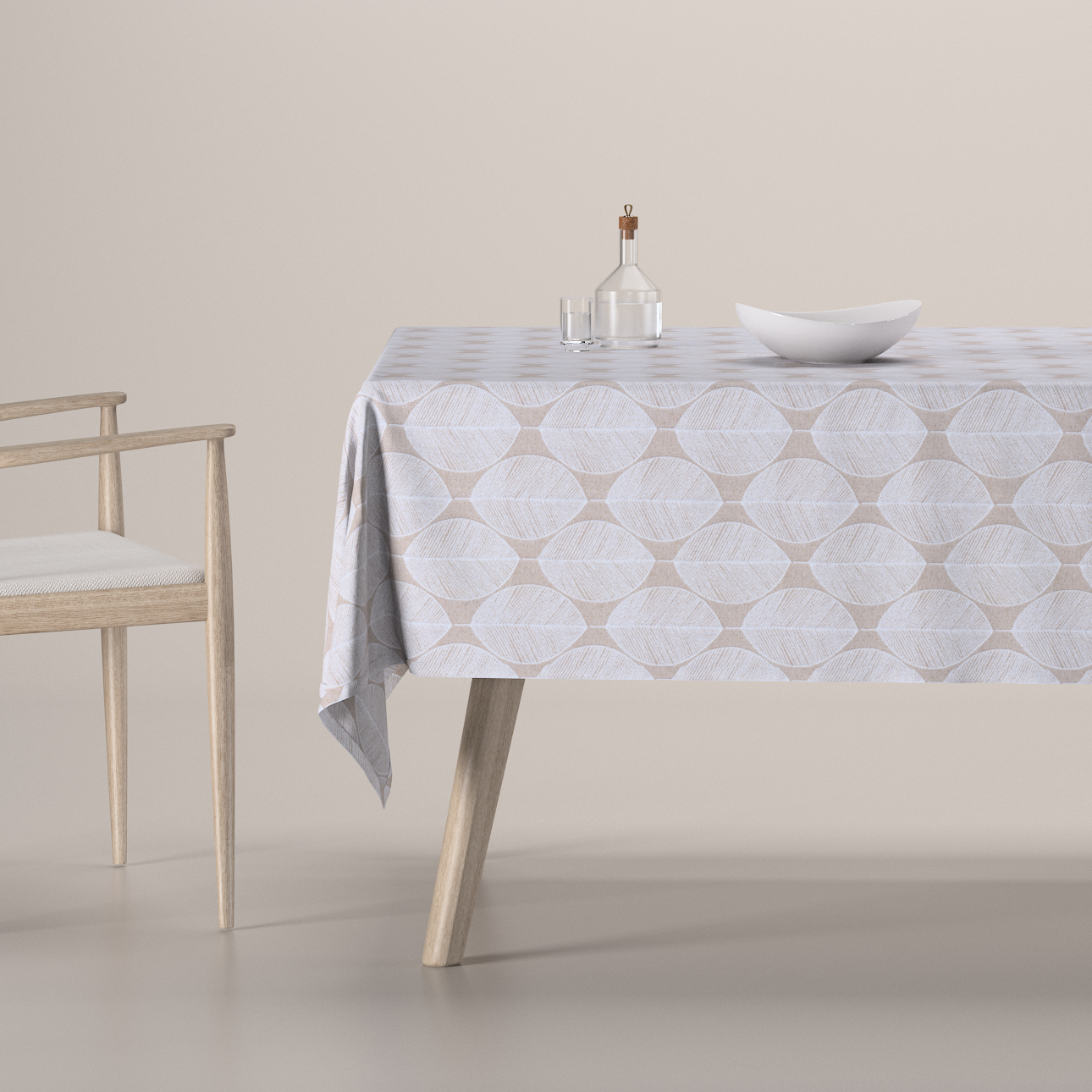 Rechteckige Tischdecke, beige-weiß, Sunny (143-85) günstig online kaufen