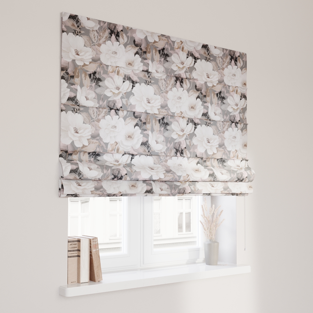 Dekoria Raffrollo Capri, grau-rosa, 110 x 150 cm günstig online kaufen