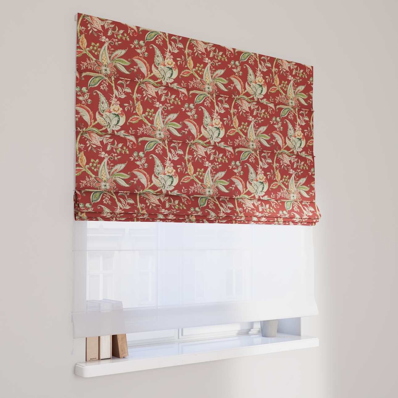 Dekoria Doppelraffrollo Duo, rot, 130 x 170 cm günstig online kaufen