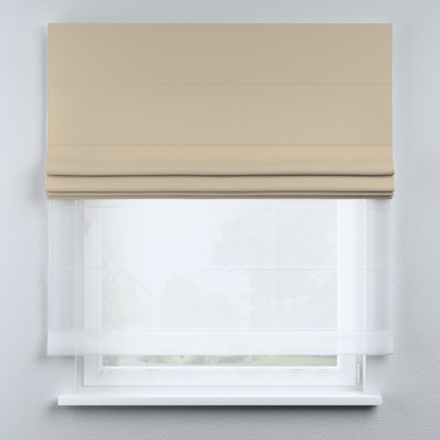 Voile and fabric roman blind (DUO II) in collection Cotton Story, fabric: 702-47