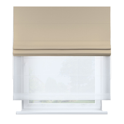 Voile and fabric roman blind (DUO II) in collection Cotton Story, fabric: 702-47