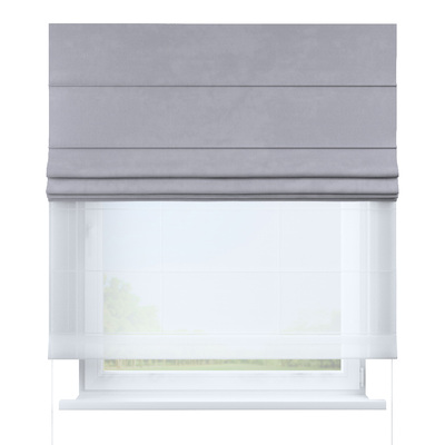 Voile and fabric roman blind (DUO II) in collection Posh Velvet, fabric: 704-24