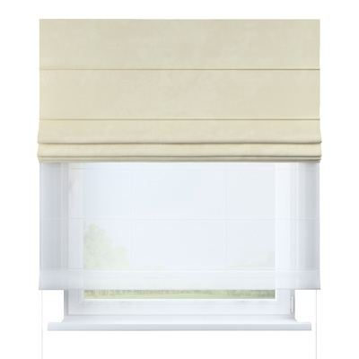 Voile and fabric roman blind (DUO II) in collection Posh Velvet, fabric: 704-36