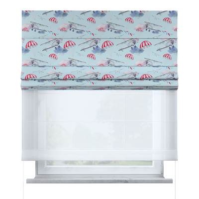 Voile and fabric roman blind (DUO II) in collection Magic Collection, fabric: 500-10