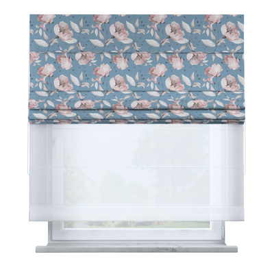 Voile and fabric roman blind (DUO II) in collection Magic Collection, fabric: 500-18