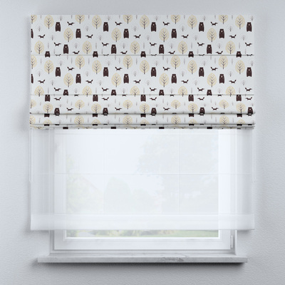 Voile and fabric roman blind (DUO II) in collection Magic Collection, fabric: 500-19