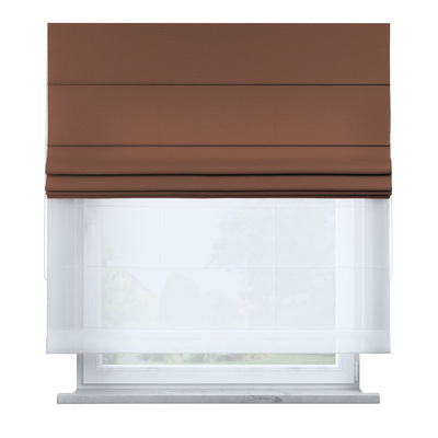 Voile and fabric roman blind (DUO II) in collection Happiness, fabric: 133-09