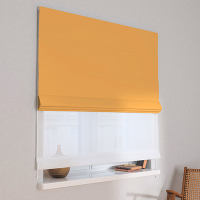 Voile and fabric roman blind (DUO II) in collection Royal Blackout, fabric: 269-52