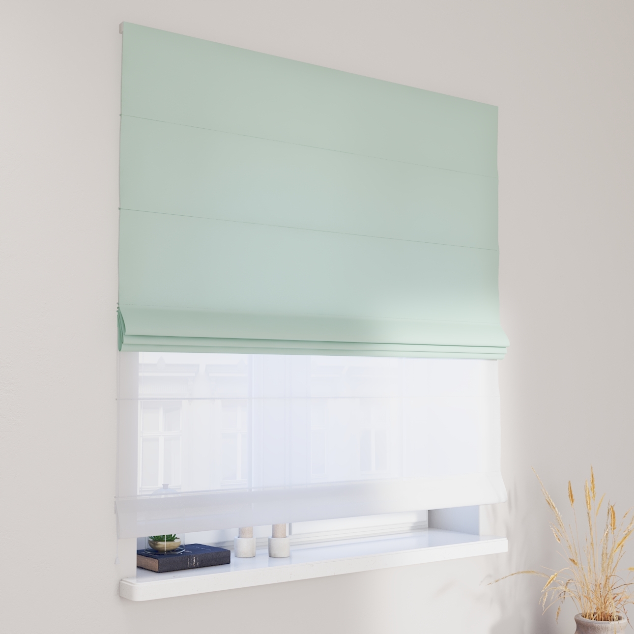 Dekoria Doppelraffrollo Duo, mintgrün, 110 x 150 cm günstig online kaufen