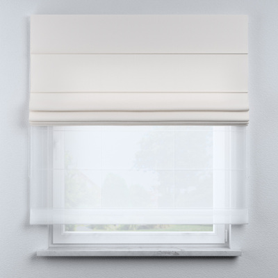 Voile and fabric roman blind (DUO II) in collection Nature, fabric: 392-04