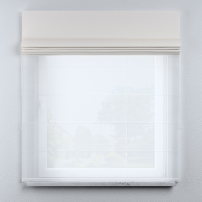 Voile and fabric roman blind (DUO II) in collection Nature, fabric: 392-04