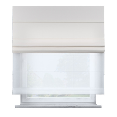 Voile and fabric roman blind (DUO II) in collection Nature, fabric: 392-04