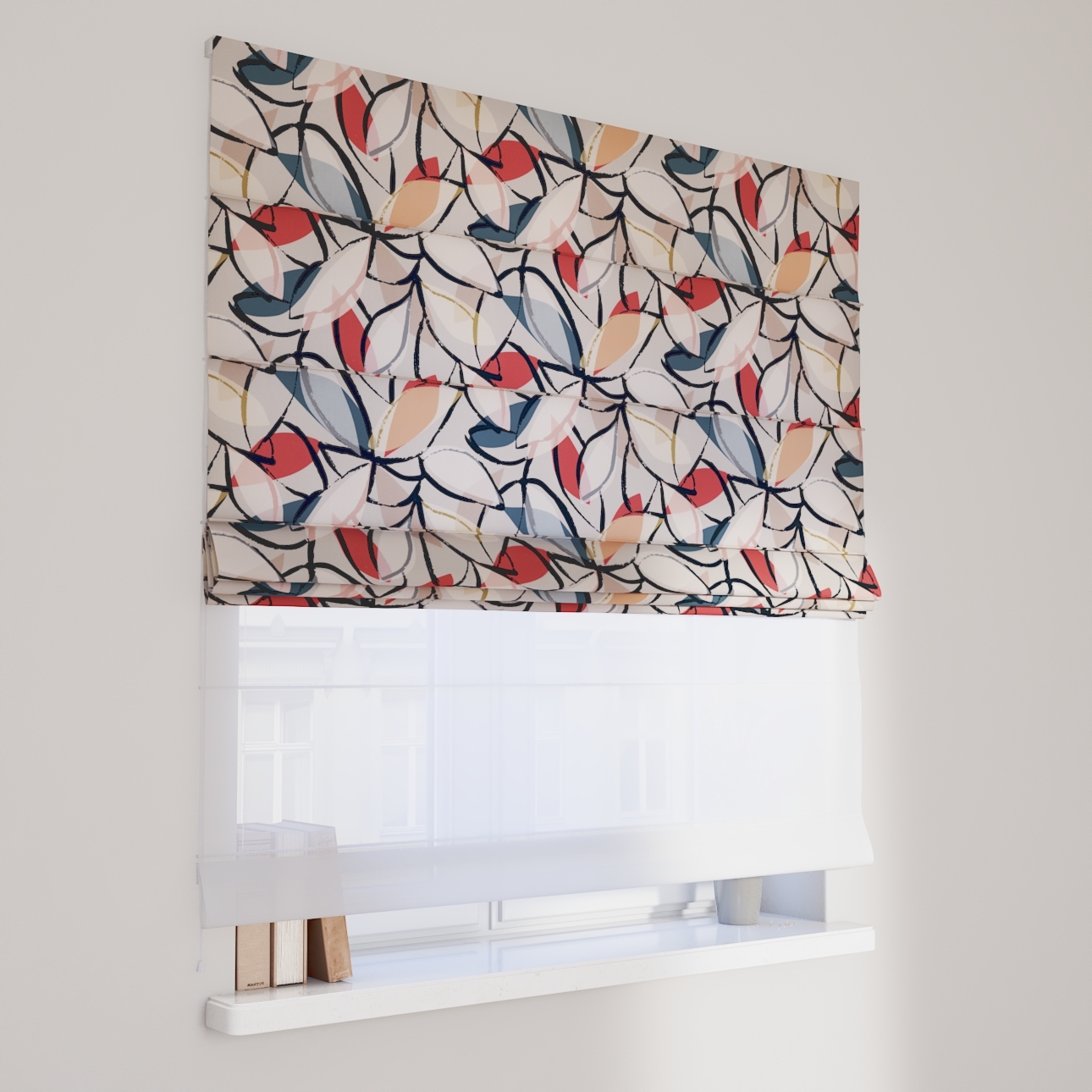 Dekoria Doppelraffrollo Duo, rosa-grau, 100 x 170 cm günstig online kaufen