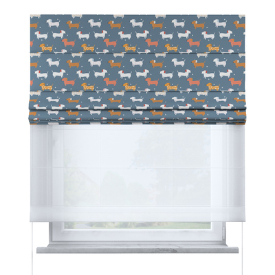 Voile and fabric roman blind (DUO II) in collection Magic Collection, fabric: 500-47