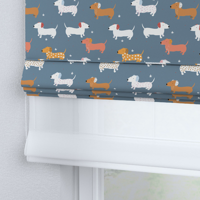 Voile and fabric roman blind (DUO II) in collection Magic Collection, fabric: 500-47
