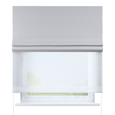 Voile and fabric roman blind (DUO II) in collection Blackout Softy, fabric: 269-20