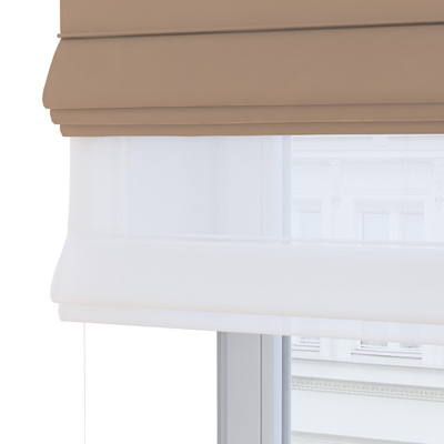 Foldegardin Duo med voile fra kollektionen Crema, Stof: 144-67