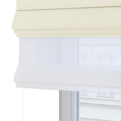 Foldegardin Duo med voile fra kollektionen Crema, Stof: 144-63