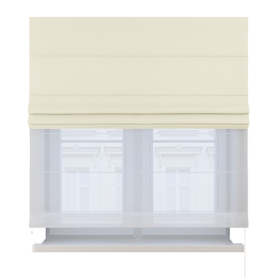 Foldegardin Duo med voile fra kollektionen Crema, Stof: 144-63