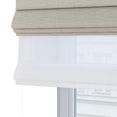 Foldegardin Duo med voile fra kollektionen Harmony, Stof: 145-25