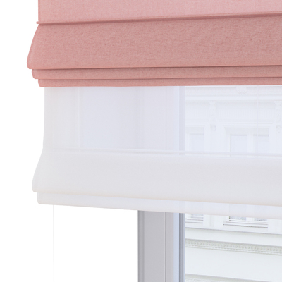 Foldegardin Duo med voile fra kollektionen Scotti, Stof: 144-49
