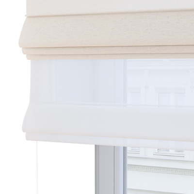 Foldegardin Duo med voile fra kollektionen Scotti, Stof: 144-50