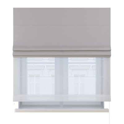 Voile and fabric roman blind (DUO II) in collection Royal Blackout, fabric: 269-42