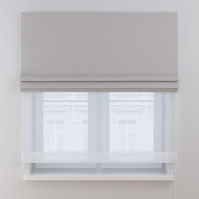 Voile and fabric roman blind (DUO II) in collection Royal Blackout, fabric: 269-42
