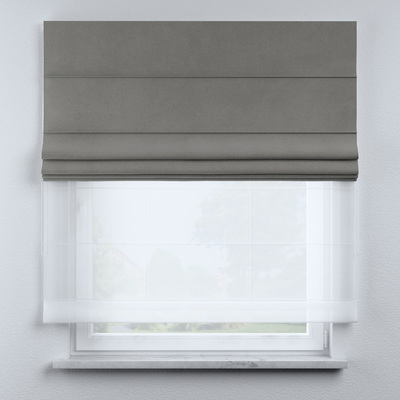 Voile and fabric roman blind (DUO II) in collection Rainbow Cream, fabric: 144-70
