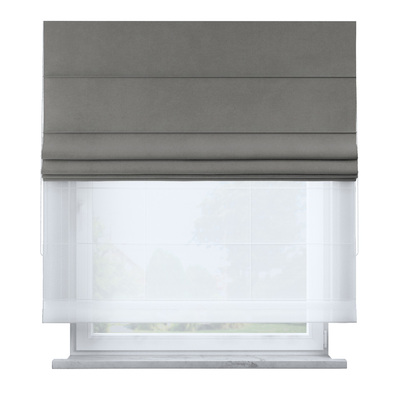 Voile and fabric roman blind (DUO II) in collection Rainbow Cream, fabric: 144-70