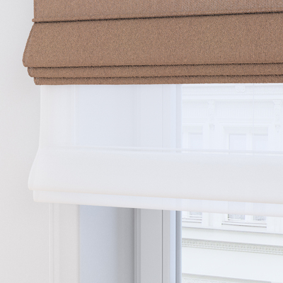 Foldegardin Duo med voile fra kollektionen Boucle Mist, Stof: 145-45