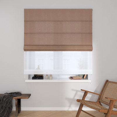 Foldegardin Duo med voile fra kollektionen Boucle Mist, Stof: 145-45