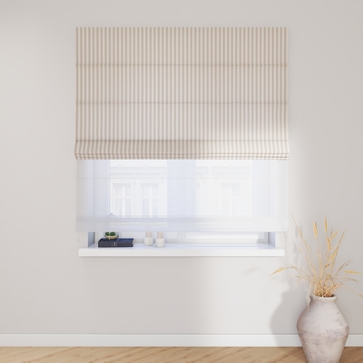 Voile and fabric roman blind (DUO II) in collection Stripes, fabric: 136-07