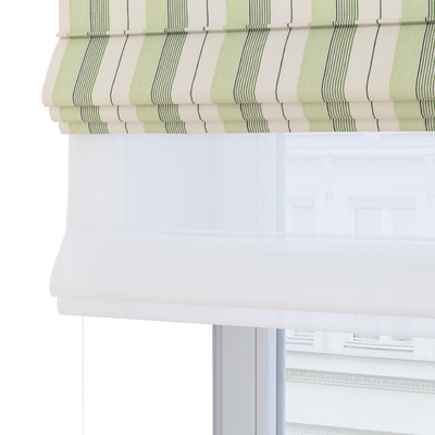 Voile and fabric roman blind (DUO II) in collection Stripes, fabric: 144-96