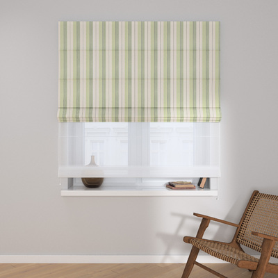 Voile and fabric roman blind (DUO II) in collection Stripes, fabric: 144-96