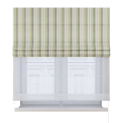 Voile and fabric roman blind (DUO II) in collection Stripes, fabric: 144-96