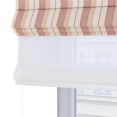 Voile and fabric roman blind (DUO II) in collection Stripes, fabric: 144-97