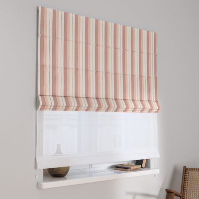 Voile and fabric roman blind (DUO II) in collection Stripes, fabric: 144-97