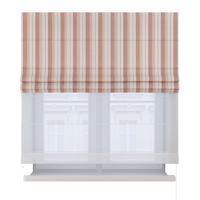 Voile and fabric roman blind (DUO II) in collection Stripes, fabric: 144-97
