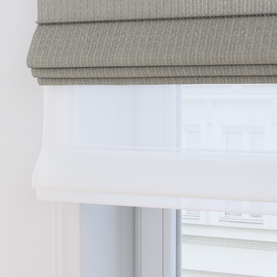 Foldegardin Duo med voile fra kollektionen Boucle Mist, Stof: 145-58