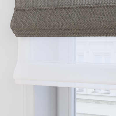 Foldegardin Duo med voile fra kollektionen Boucle Mist, Stof: 145-59