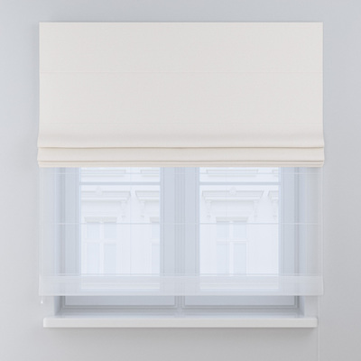 Foldegardin Duo med voile fra kollektionen Blackout Soft, Stof: 269-32