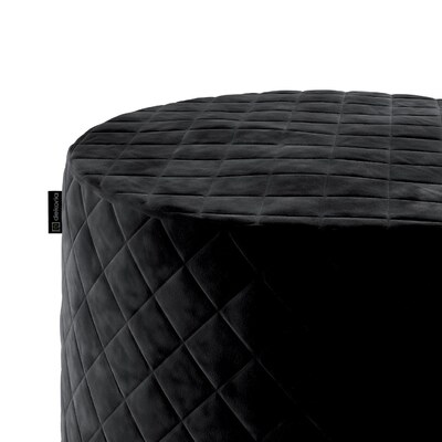 Siddepuf og fodskammel i quiltet velour Ø40 x 40 cm fra kollektionen Velvet, Stof: 704-17