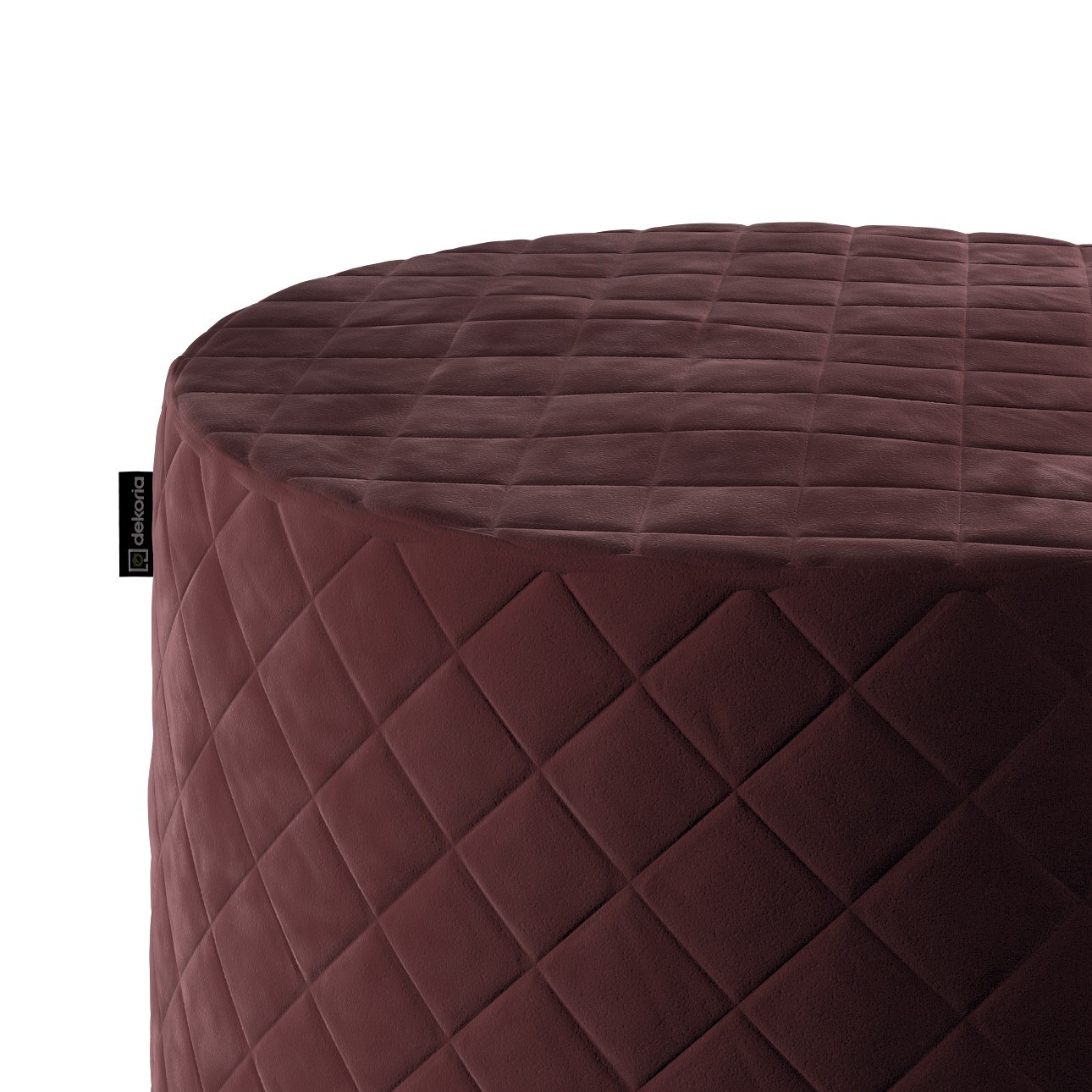 Pouf Barrel gesteppt, bordeaux, ø 40 x 40 cm, Velvet (704-26) günstig online kaufen