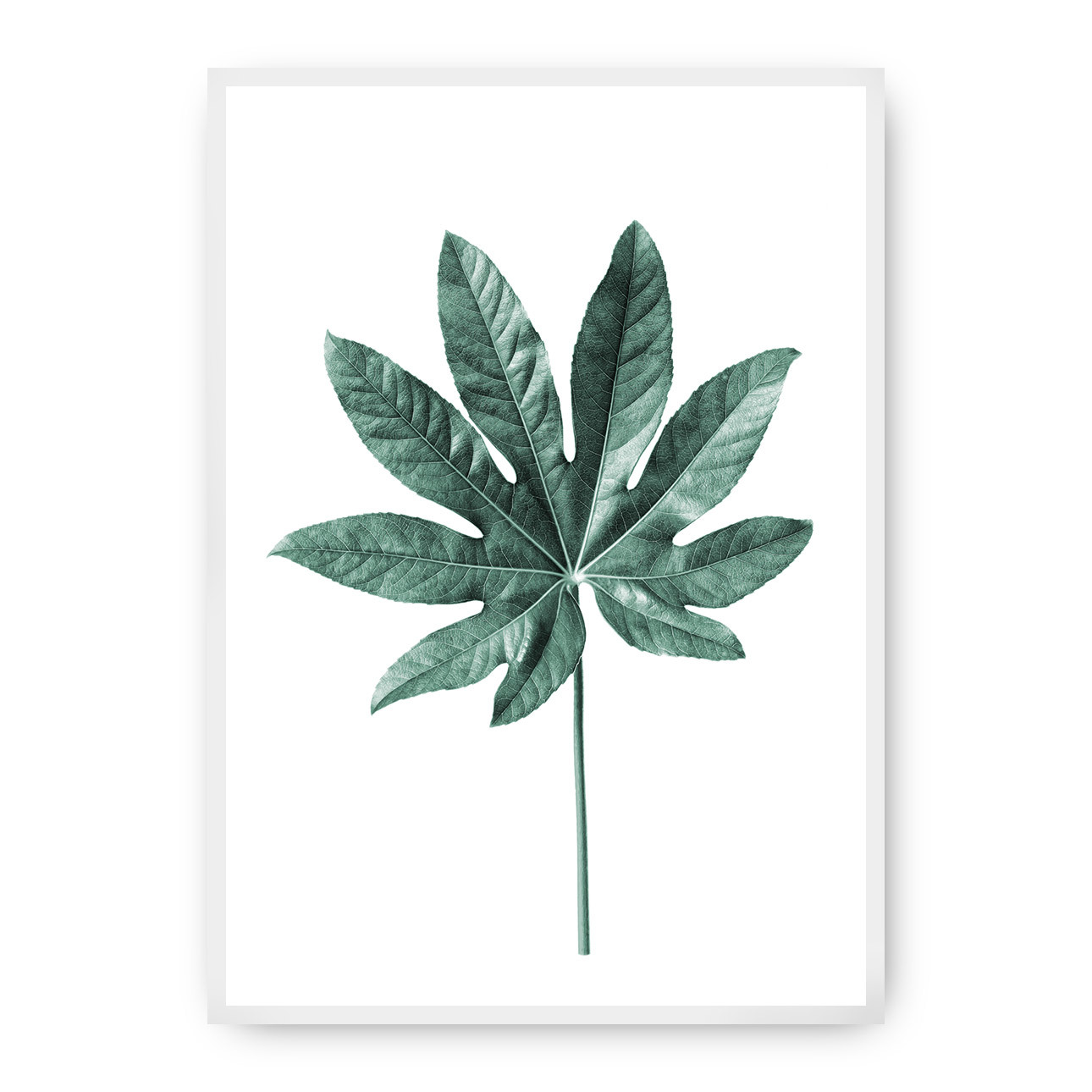 Dekoria Plakát Leaf Emerald Green, 21 x 30 cm, Ramka: Biała