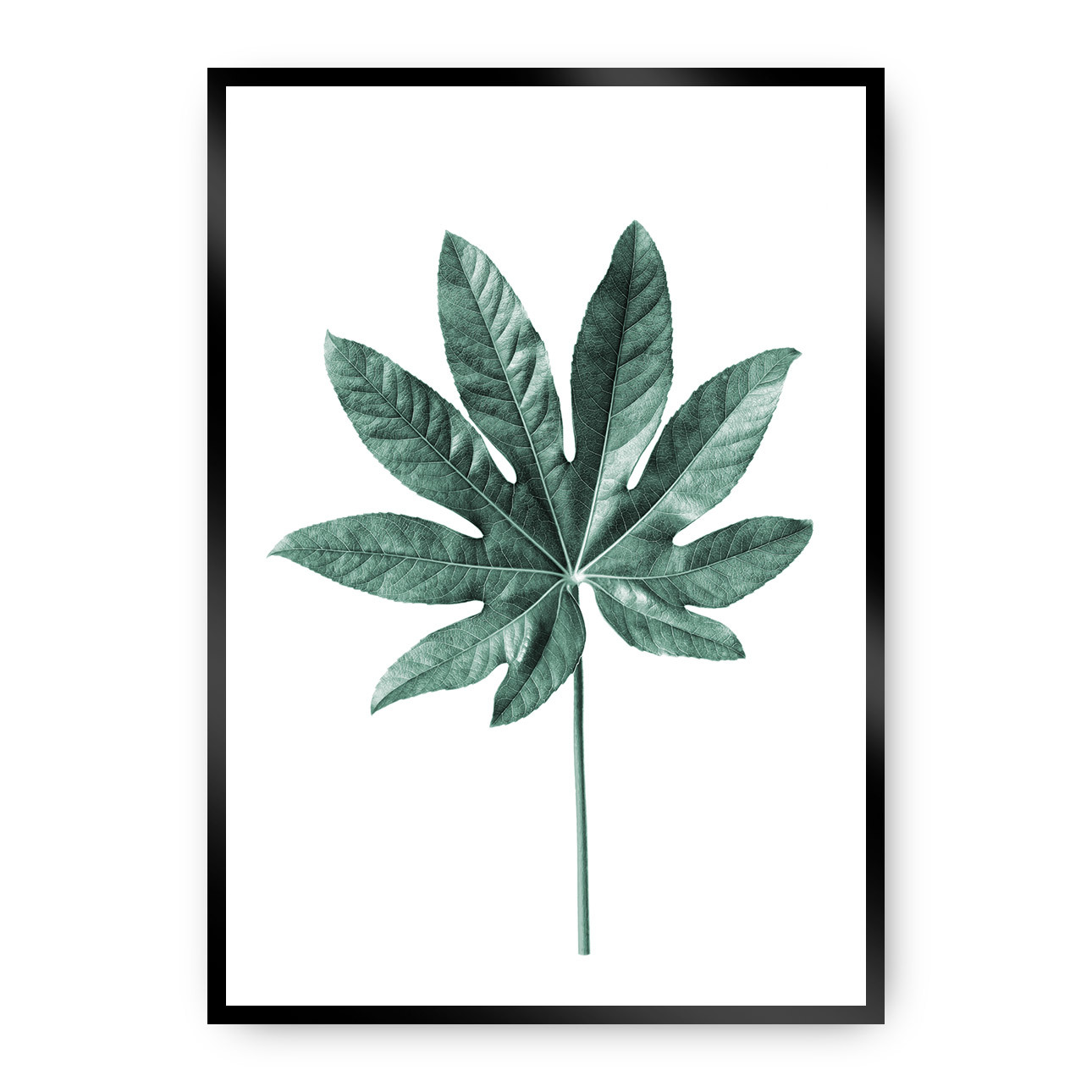 Poster Leaf Emerald Green, 30 x 40 cm, Rahmen wählen: schwarz günstig online kaufen