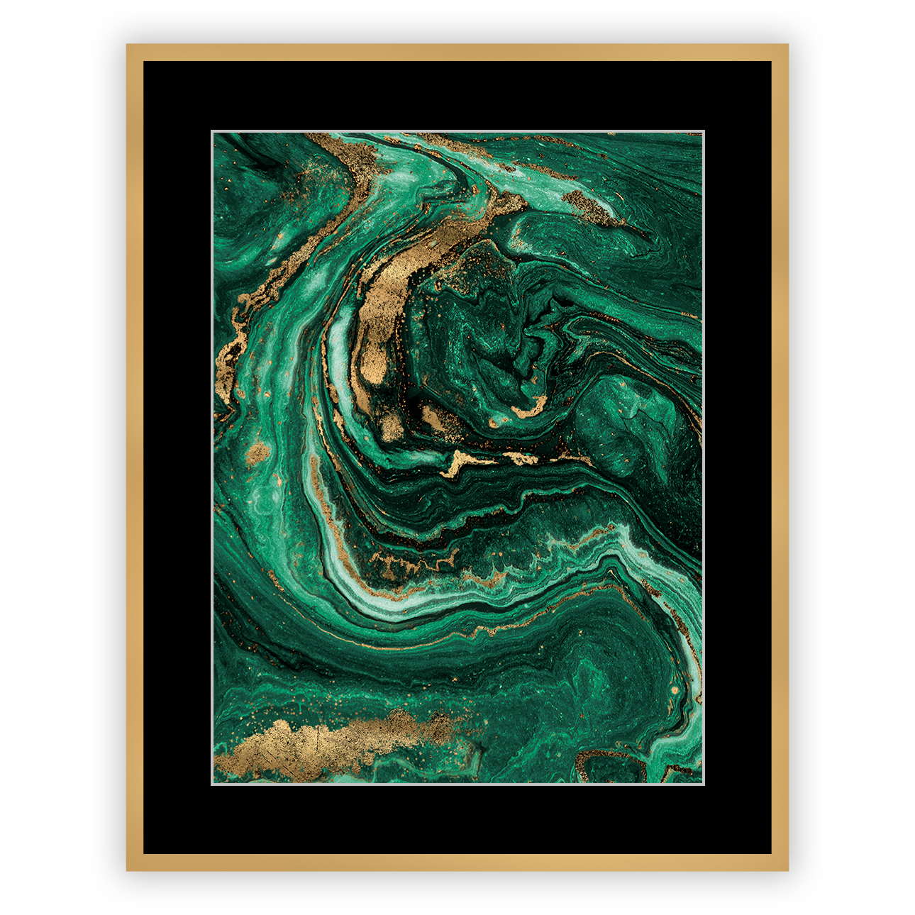 Dekoria Obraz Abstract Green&Gold I 40 x 50cm, 40 x 50cm