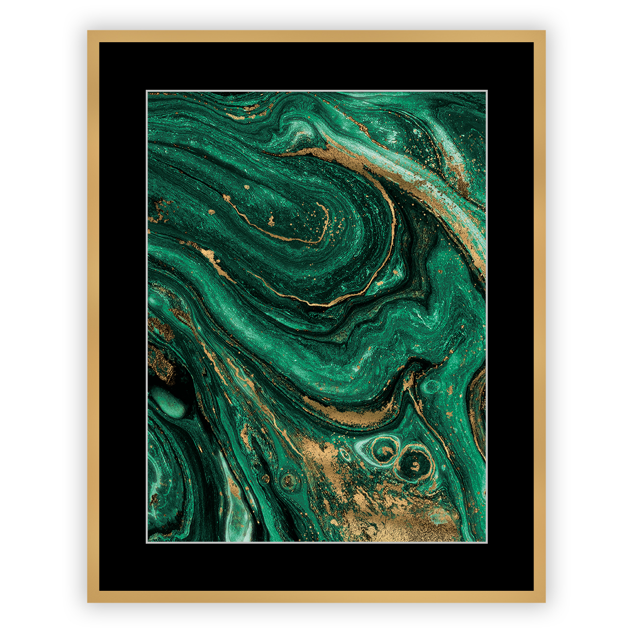 Dekoria Obraz Abstract Green&Gold II 40 x 50 cm, 40 x 50cm