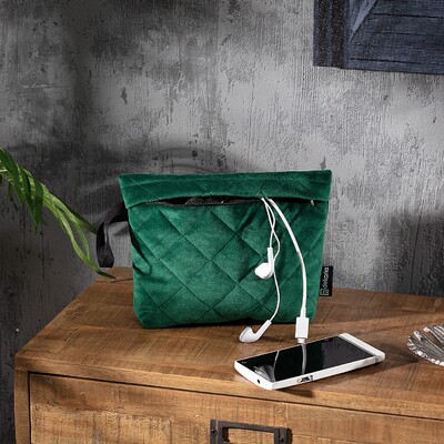 Clutch i sennepsgul velour