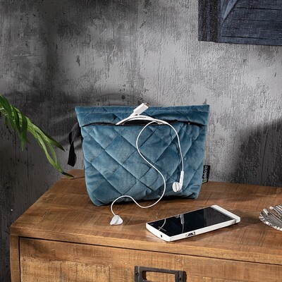 Clutch i sennepsgul velour 20 x 4 x 15 cm fra kollektionen Velvet, Stof: 704-16